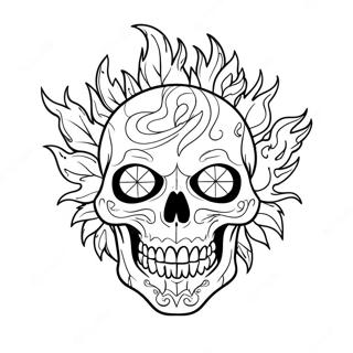 Flaming Skull Coloring Page 70404-55723