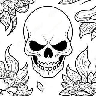 Angry Flaming Skull Coloring Page 70405-55725