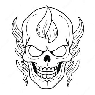 Angry Flaming Skull Coloring Page 70405-55727