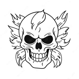 Angry Flaming Skull Coloring Page 70405-55728