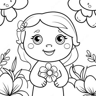 Cute Layla With A Flower Coloring Page 70445-55764