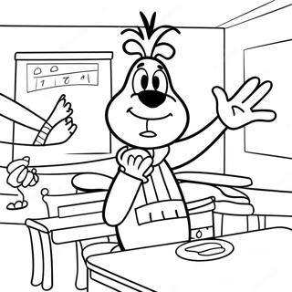 Goofy Classroom Coloring Pages