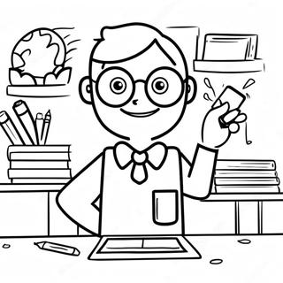 Goofy Classroom Coloring Pages