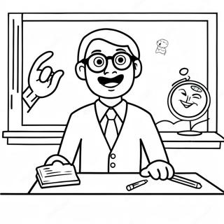 Silly Teacher In Class Coloring Page 70495-55790