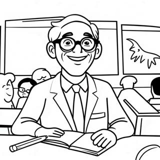 Silly Teacher In Class Coloring Page 70495-55792