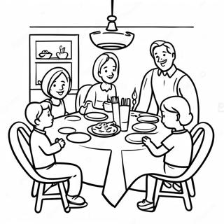 Family Dinner Table Coloring Page 70544-55846