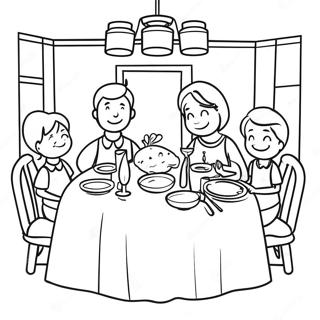 Family Dinner Table Coloring Page 70544-55847