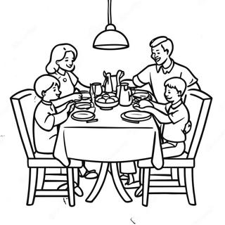 Family Dinner Table Coloring Page 70544-55848