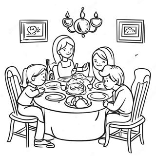 Cozy Family Dinner Scene Coloring Page 70545-55857