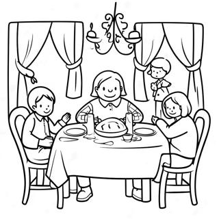 Cozy Family Dinner Scene Coloring Page 70545-55859