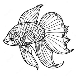 Colorful Betta Fish Swimming Coloring Page 70565-55851