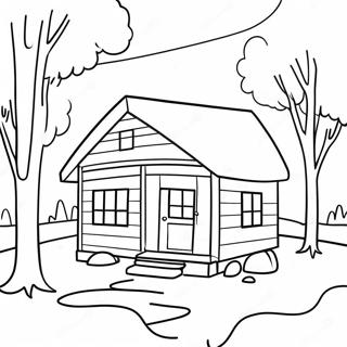 Cozy Scandinavian Cabin Coloring Page 70575-55868