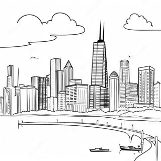 Chicago Skyline Coloring Page 70605-55879