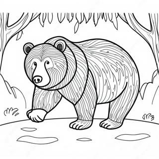 Realistic Bear Coloring Pages