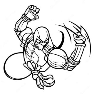 Scorpion Mortal Kombat Action Pose Coloring Page 70674-55941