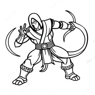 Scorpion Mortal Kombat Action Pose Coloring Page 70674-55943