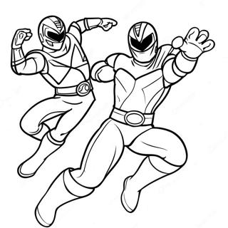 Mighty Morphin Power Ranger Action Coloring Page 70685-55948