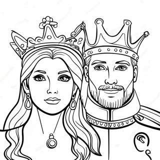 Regal King And Elegant Queen Coloring Page 70695-55963