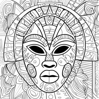 African Mask Coloring Pages