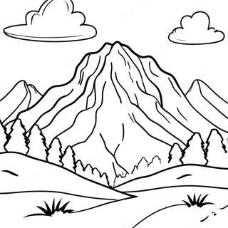 Beautiful Mountain Landscape Coloring Page 70785-56042