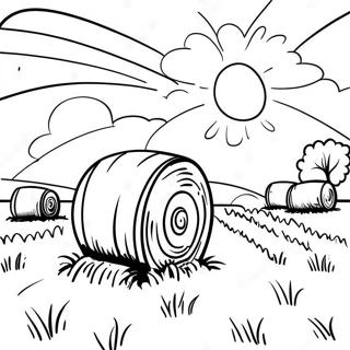 Hay Bales In A Sunny Field Coloring Page 70794-56040