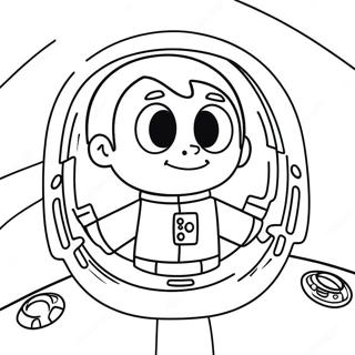 Miles In His Spaceship Coloring Page 70865-56093