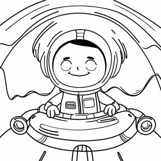 Miles In His Spaceship Coloring Page 70865-56095