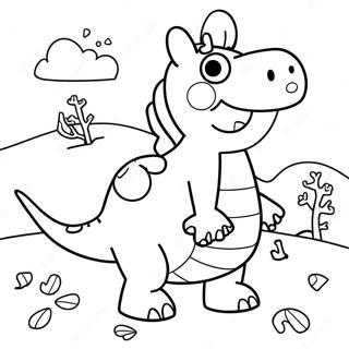 Peppa Pig Dinosaur Coloring Pages