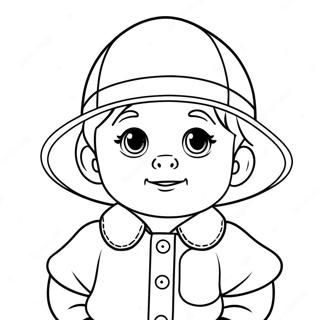 Cute Baby In Yellow Hat Coloring Page 70925-56137