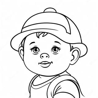 Cute Baby In Yellow Hat Coloring Page 70925-56138