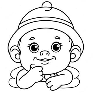 Cute Baby In Yellow Hat Coloring Page 70925-56140