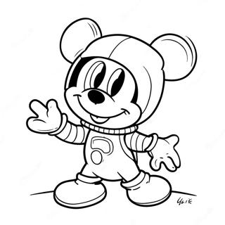 Mickey Mouse I En Färgglad Rymddräkt Målarbild 70955-56166