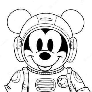 Mickey Mouse I En Färgglad Rymddräkt Målarbild 70955-56167