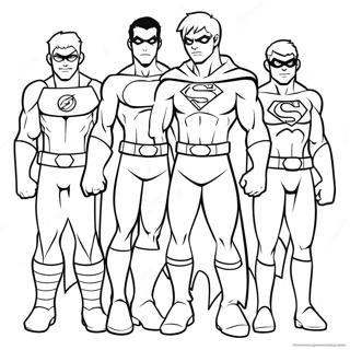 Young Justice Team Coloring Page 70974-56180