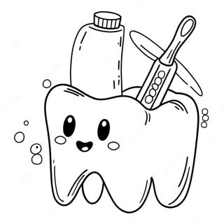 Fun Toothbrush And Tooth Coloring Page 71005-56209