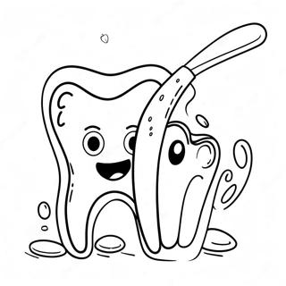 Fun Toothbrush And Tooth Coloring Page 71005-56210