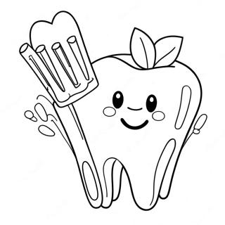 Fun Toothbrush And Tooth Coloring Page 71005-56212