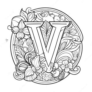 Letter V Coloring Page 7100-5651