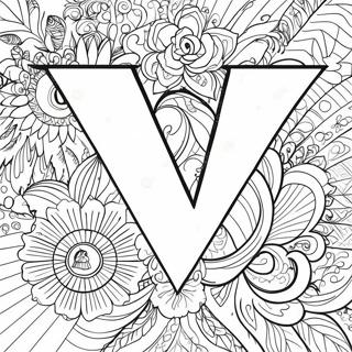 Letter V Coloring Page 7100-5652