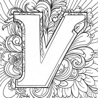 Vibrant Letter V Coloring Page 7101-5653