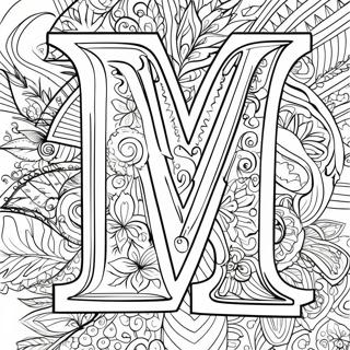 Vibrant Letter V Coloring Page 7101-5655