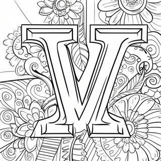 Vibrant Letter V Coloring Page 7101-5656