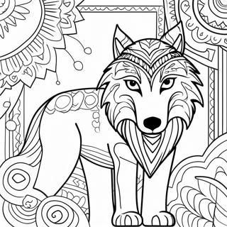 Majestic Wolf Spirit Animal Coloring Page 71035-56233