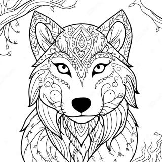 Majestic Wolf Spirit Animal Coloring Page 71035-56234