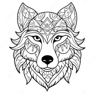 Majestic Wolf Spirit Animal Coloring Page 71035-56235