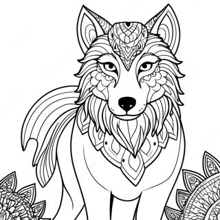 Majestic Wolf Spirit Animal Coloring Page 71035-56236