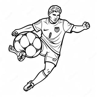 Exciting Usa Soccer Player Kicking Ball Coloring Page 71045-56238