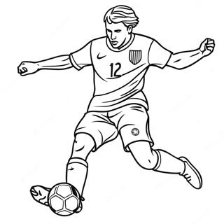 Exciting Usa Soccer Player Kicking Ball Coloring Page 71045-56239