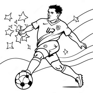 Exciting Usa Soccer Player Kicking Ball Coloring Page 71045-56240