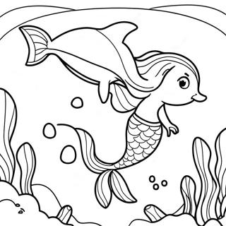 Mermaid Dolphin Coloring Pages